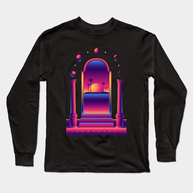 8 0 s G a t e Long Sleeve T-Shirt by KenzoArt